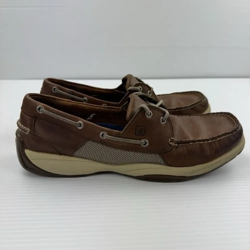 Sperry Top-Sider Men’s Leather Boat Shoes Brown Size 13 M Moc Toe Lace Up